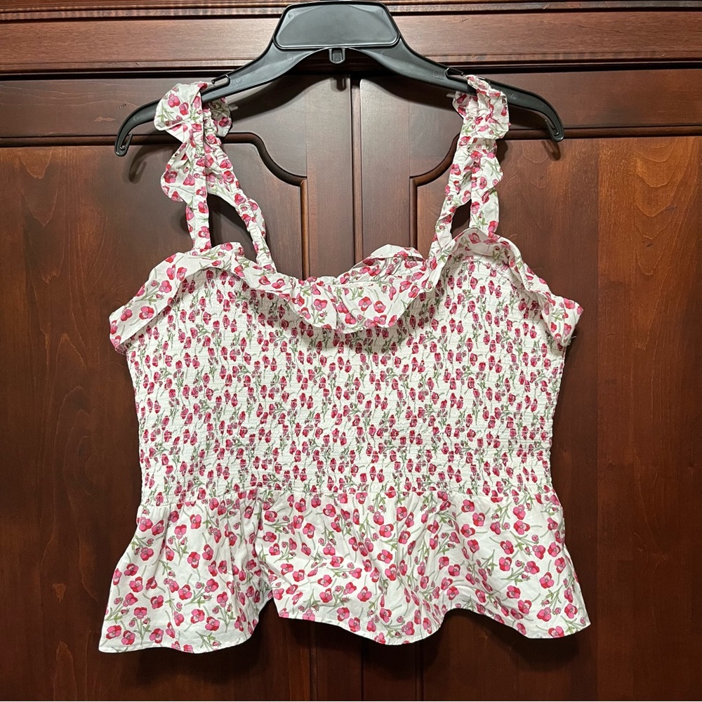 J. Crew Floral Smocked Top